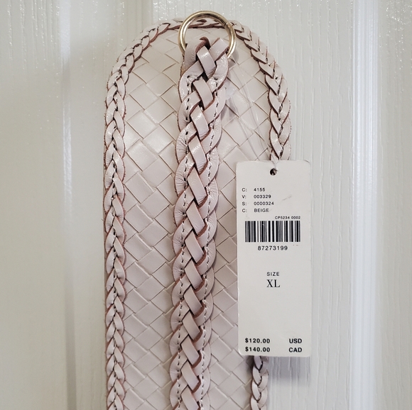 Anthropologie NWT Braided Wide Leather Beige Corset Belt Size XL - Picture 5 of 7